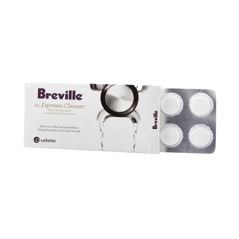 Breville Espresso Cleaner eight-tablet packet with part of the tablet blister visible
