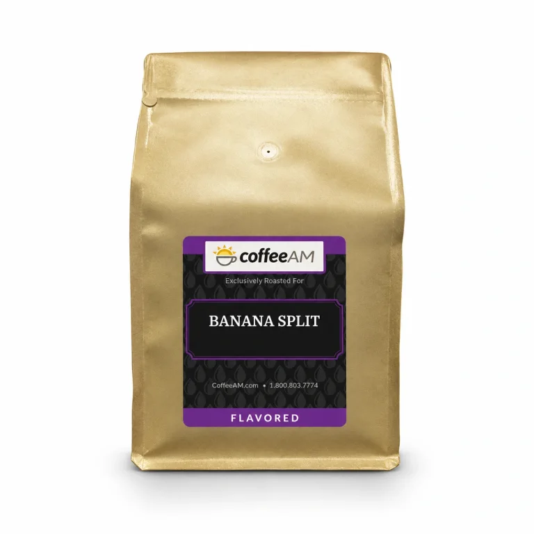 Banana Split Flavored Coffee packaging