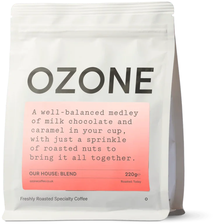 Ozone Our House Blend 220 g bag shown as a subscription coffee example