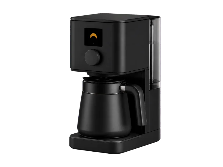 Fellow Aiden Precision Coffee Maker style machine with feature hotspots
