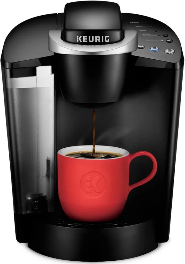 Black Keurig K-Classic with a red mug