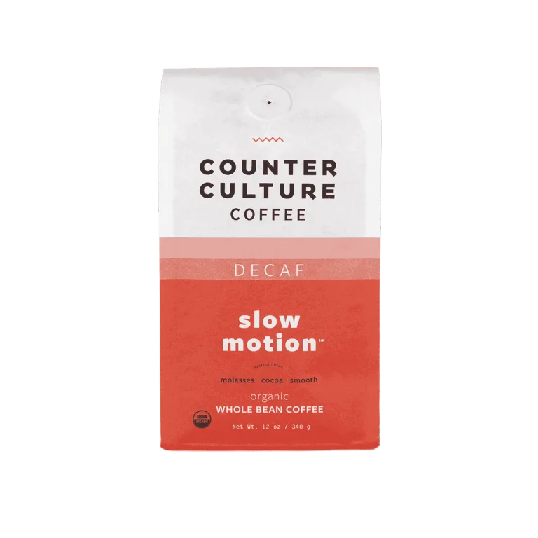 Counter Culture Slow Motion Decaf — Organic whole bean decaf, medium roast, 12 oz / 340 g