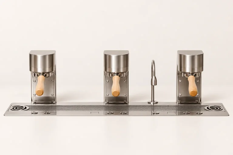 AI illustration of Mavam Under Counter — Above-counter brewing hardware shown.