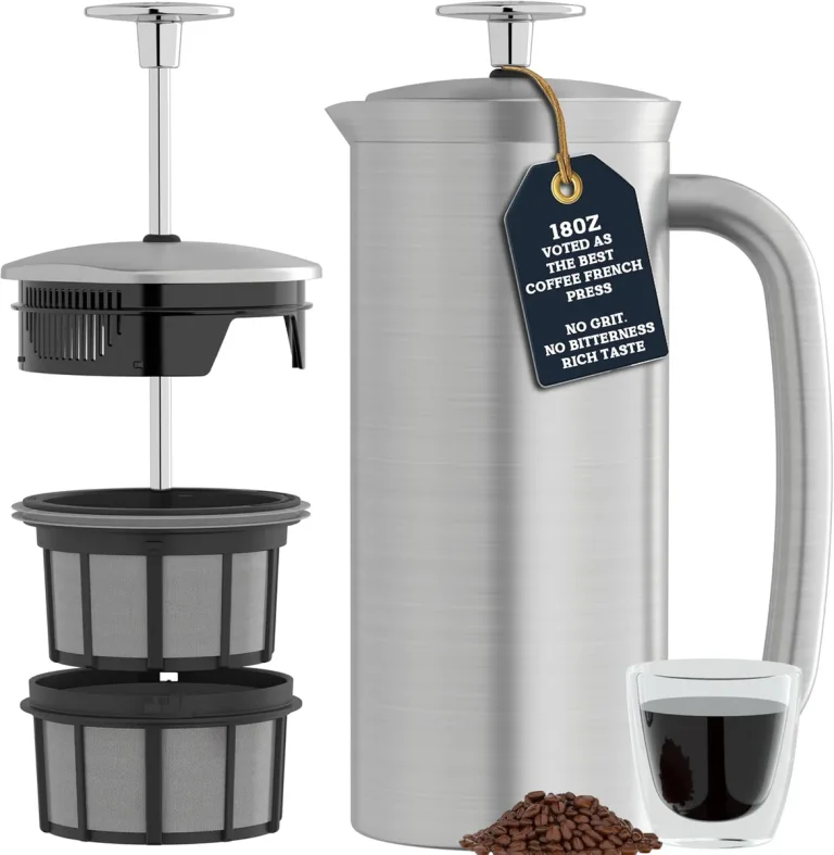 ESPRO P7 French press in brushed stainless steel, 18 oz