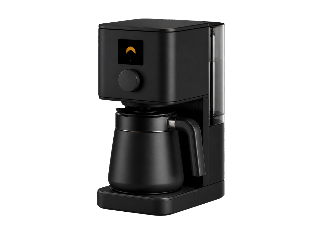 Fellow Aiden Precision Coffee Maker style machine with feature hotspots