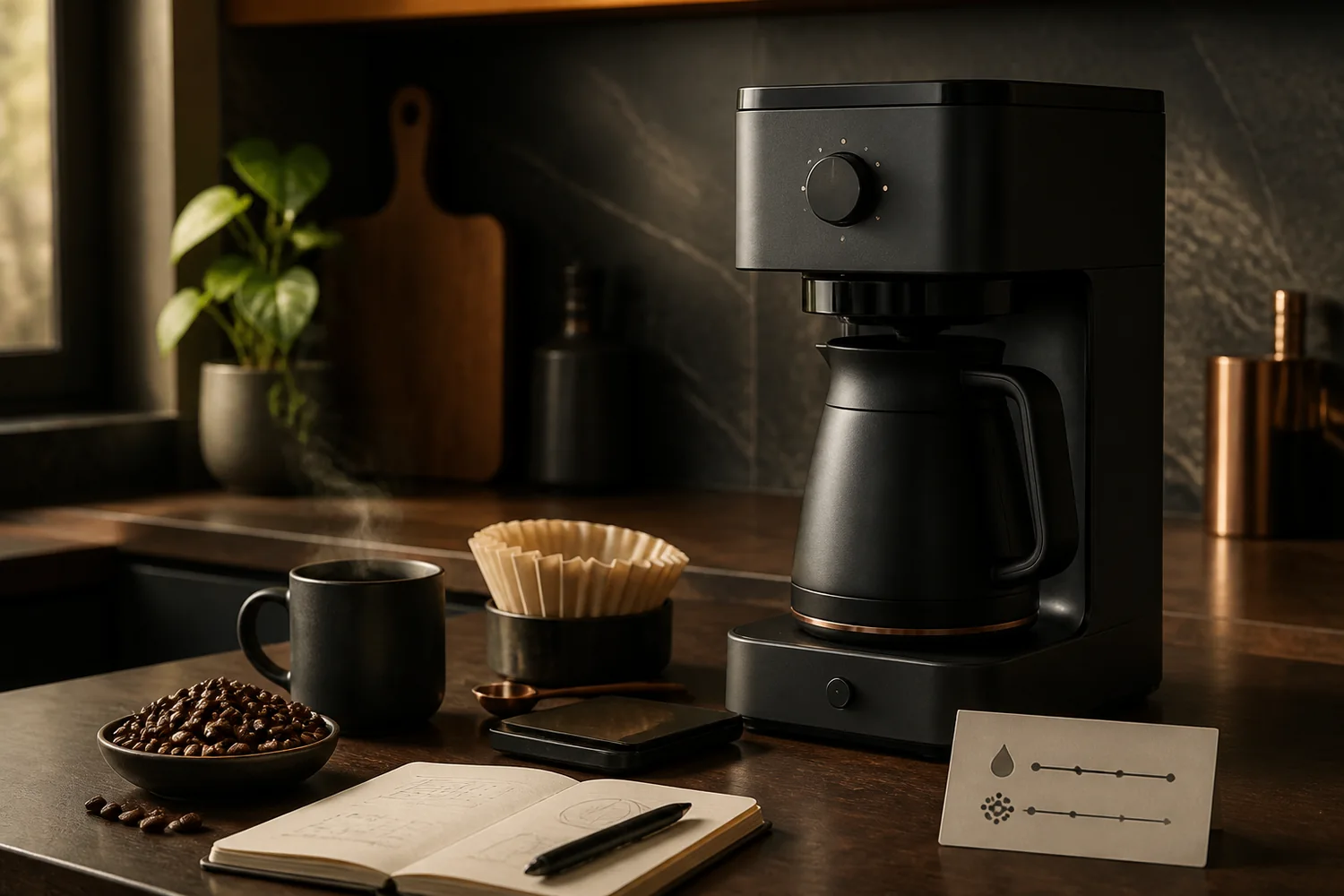 Fellow Aiden Precision Coffee Maker review reading board